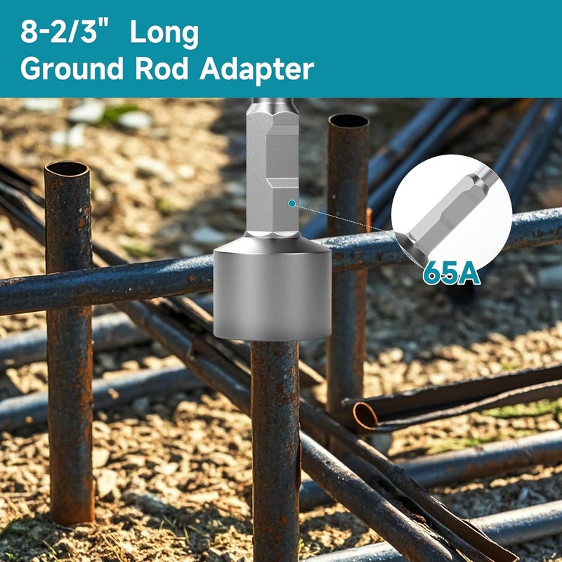 YOSIGHT 65A Shank T-Post Driver, 2 Inch Diameter Head, 8-2/3 Inches Long Ground Rod Driver, 40Cr Post Adapter, Ideal for Driving T Posts, Fence Posts and Ground Rods - Image 3